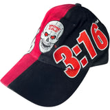 RARE 2001 STONE RED & BLACK SKULL HAT