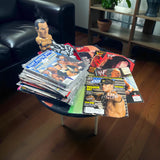 3 MYSTERY VINTAGE WRESTLING MAGAZINES (+foam finger)